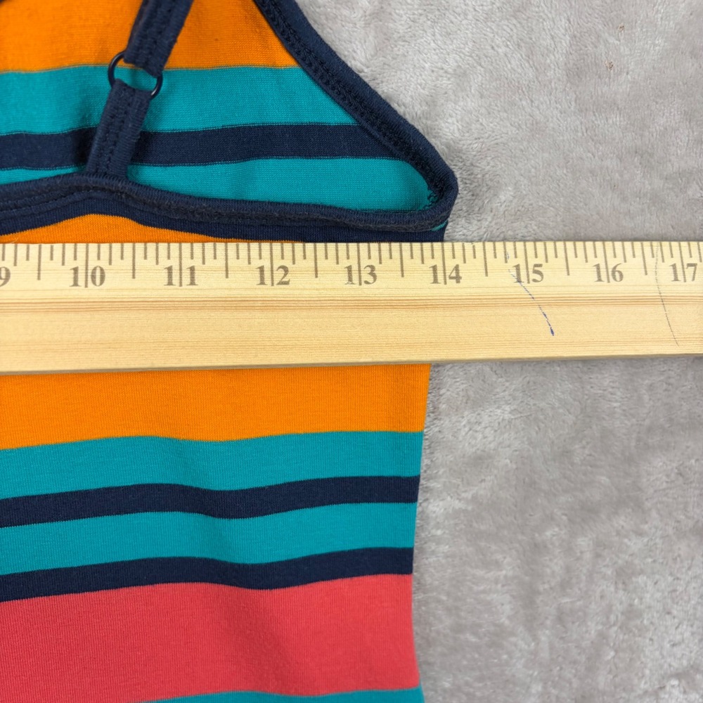Derek Heart Maxi Dress M Striped Orange Blue Spaghetti Strap Beach Vacation - Picture 5 of 9